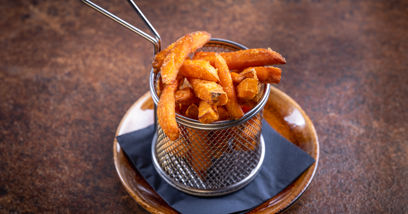 Sweet potatoe fries on a plate