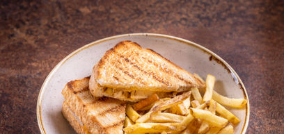 Cajun Chicken and Cheese Toastie served on a plate